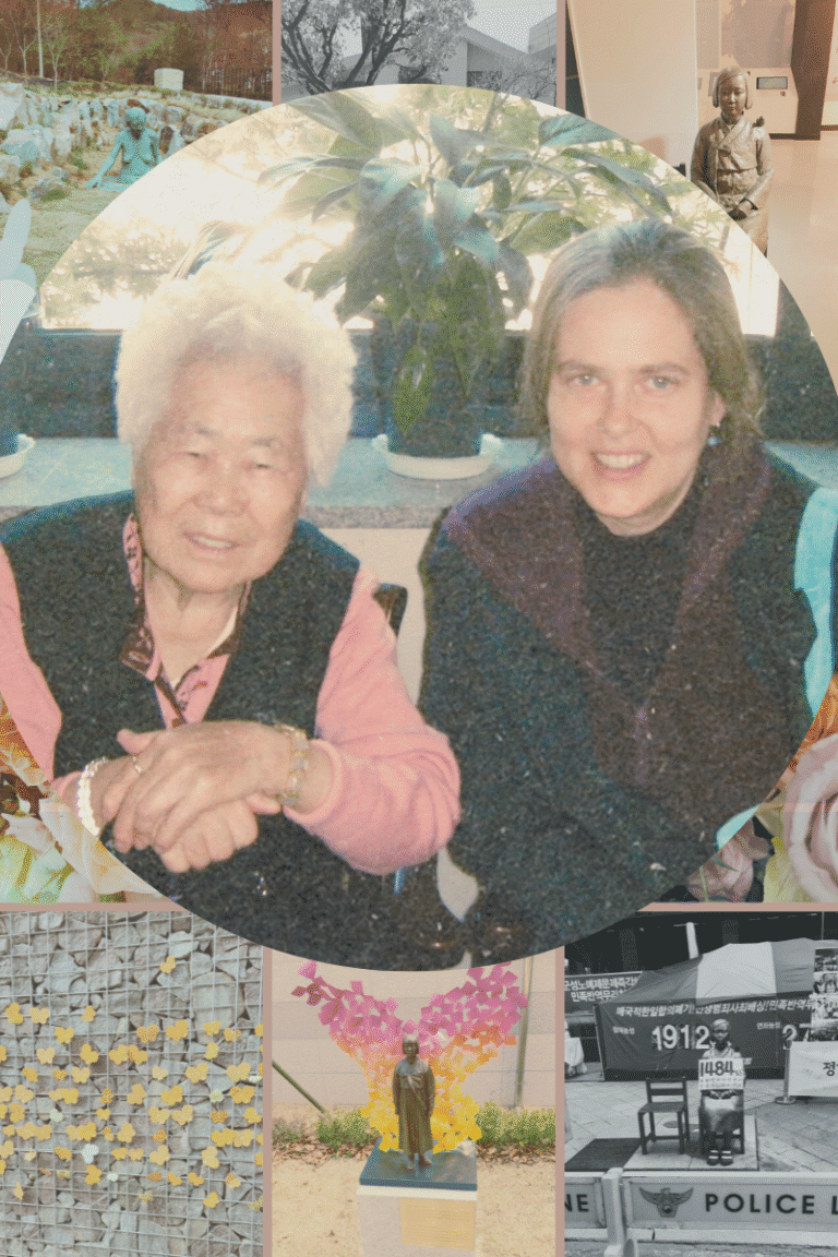 Collage featuring me and Lee Ok-seon Halmeoni at the House of Sharing in 2010 (Kim MinHee)